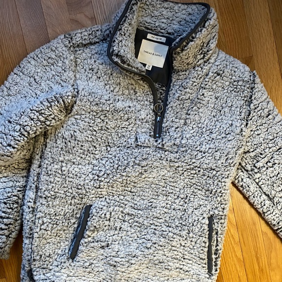 Thread & Supply Fuzzy Quarter Zip Pullover - Picture 2 of 4